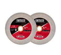 DT-DIATOOL Lot de 2 lames de scie diamant pour carrelage en porcelaine 125 mm super fin avec tige en X 22.23 mm à 15.875 mm pour carreaux de céramique, granit, marbre