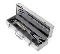 DT Set Barbecue Pinces Palettes Fourchettes Acier Inoxydable Valigetta 3 Pièces