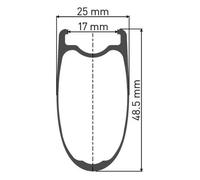 Roue avant dt swiss arc 1400 dicut 700c 48 mm qr 9x100 mm frein sur jante