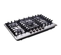 DT5703 Table de cuisson à gaz encastrable 5 brûleurs en acier inoxydable 76,2 cm