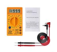 DT830G Multimètre numérique avec écran LCD pour mesurer la tension, le courant, la résistance et le test du transistor hFE (jaune)