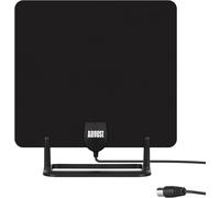 DTA450 - Antenne TV d¿Intérieur Puissante Numérique TNT HD - avec Socle, Petite, Discrète, Portable, Câble 3m UHV VHF - Maison Camping-Car Caravane - France Belgique - Noir