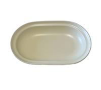 DTACBNEUZ Assiette creuse couleur unie, assiette creuse ovale, petit-déjeuner pour la maison, salade, dessert, céramique simple pour restaurant (blanc, petit)