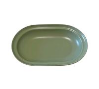 DTACBNEUZ Assiette creuse couleur unie, assiette creuse ovale, petit-déjeuner pour la maison, salade, dessert, céramique simple pour restaurant (vert, petit)