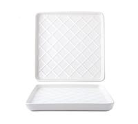 DTACBNEUZ Assiette creuse de salle à manger carrée, assiette à dessert en céramique, salade, cuisine maison, restaurant, plat à carreaux, vintage (A)