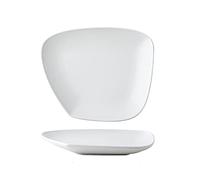 DTACBNEUZ Assiette creuse en céramique pour la maison, la cuisine, le restaurant, le café, l'assiette à dessert, régulière, irrégulière, plate blanche, profonde (petit)