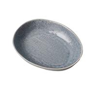 DTACBNEUZ Assiette creuse ovale en céramique pour salade, dessert, fruits, maison, restaurant, cuisine ou café, rond