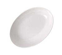 DTACBNEUZ Assiette creuse ovale pour salade, dessert, riz, curry, poisson, fruits, dîner, cuisine, restaurant, café, céramique blanche (petit)