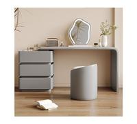 DTACBNEUZ Bureau de toilette Vanity Bureau avec 3 tiroirs, ensemble de toilette moderne et simple, inclus miroir pour le maquillage LED chaise, parfait pour les femmes filles(Grijs,Grand)