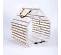 DTACBNEUZ Cage à oiseaux portable en acrylique assemblée respirante Cage à oiseaux décorative pour l'extérieur, facile à nettoyer (petite taille)