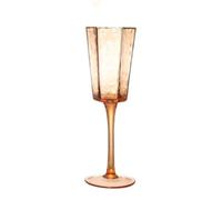 DTACBNEUZ Flûte à champagne rose 1 jeu de flûtes à champagne hexagonales en verre avec base haute, capacité de 130 ml pour les festivals traditionnels flûte