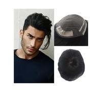 DTACBNEUZ Perruques Homme Perruque Masculine avec Base Mono Soudée Fine Systèmes de Remplacement pour Homme, Toupet de Cheveux Humains Naturels Perruque Synthétique Naturelle et moelleuse (13x19cm)