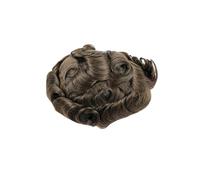 DTACBNEUZ Perruques pour homme en dentelle suisse avec partie arrière en PU, capillaire, respirante de 15 mm, prothèse pour cheveux, noire perruque synthétique naturelle et moelleuse(4#)