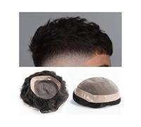 DTACBNEUZ Perruques pour homme Perruque pour cheveux pour homme, avec partie supérieure mono et NPU, système de remplacement des cheveux indiens de 6 pouces Perruque synthétique naturelle et moelleuse