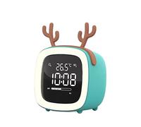 DTACBNEUZ Réveils Réveil numérique en Forme de Bois de cerf, réveil Silencieux Intelligent, Rechargeable, Cadeau d'ornements de Table de décoration for Les Enfants Réveil d'étude(Blue)