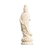 DTACBNEUZ Statue de Bouddha en céramique jaune - Décoration d'intérieur - Décoration de bureau ou salon - Zen Feng Shui