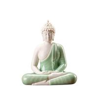 DTACBNEUZ Statue de Bouddha en céramique pour décoration d'intérieur, méditation, salon, entrée, bureau, Feng Shui