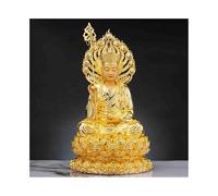 DTACBNEUZ Statue de Bouddha en laiton avec base rétroéclairée, décoration Feng Shui, décoration d'intérieur (petit)