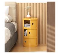 DTACBNEUZ Table basse moderne à 3 tiroirs, table de chevet ronde, armoire de rangement pour chambre à coucher, table de chevet avec tiroirs, table d'appoint avec rangement pour salon (jaune)