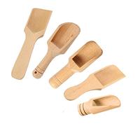 Dtaeye Mini cuillère en Bois Lot de 5 Mini Pelle en Bois Petite Cuillère à Sel de Bain Cuillère à Mesurer Cuillère en Bois Cuillère Pelles à Epices Différentes Tailles