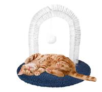 Dtaigou Arche Autolissant pour Chat, Arche De Toilettage Avec Brosse Massante, Brosse Éliminatrice de Poils avec Balle Interactive, Accessoires pour Animaux Domestiques d'Intérieur