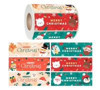 Dtaigou Autocollants de Noël pour - 300 Pièces D'Étiquettes De Noël En Rouleau Pour Décorations | Autocollants Festifs | Pour Fêtes Rassemblement Décoration Famille Bureau