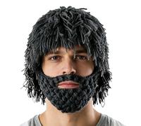 Dtaigou Bonnet à barbe | Coiffe d'hiver en tricot punk | Bonnet de vacances Cosplay | Pour femmes et hommes amateurs de cosplay, créateurs de contenu, voyage, déguisement, fêtes, bal masqué, concert
