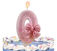 Dtaigou Bougie numéro d'anniversaire, bougies numérotées pour gâteaux d'anniversaire,Bougies numérotées à paillettes roses - Fournitures de célébration décorations de gâteaux, bougies de gâteau de