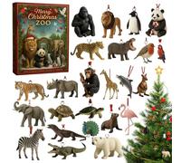 Dtaigou Calendrier de l'Avent,24 Jours Calendrier de Compte à Rebours de Noël,Pendentiels Animaux en Acrylique 2D Plat pour et Ados | Activité Familiale Quotidienne