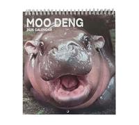Dtaigou Calendrier Mural - Éphéméride Mensuel Accrochable | Illustrations Drôles d'Hippopotames Agenda Décoratif pour Enseignants Adolescents Amis Adultes Étudiants Salle à Manger
