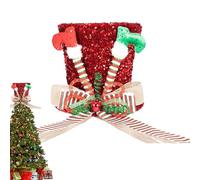 Dtaigou Chapeau de décoration de Sapin | Chapeau de décoration de Noël - Ornement de d'hiver avec Pieds et nœuds, pour la Maison, Les fêtes d'hiver, la cheminée, la bibliothèque, la Table à