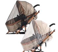 Dtaigou Filet de Protection pour Poussette et,2X Housses Anti-Insectes et Anti-UV - Maille Respirante Léger et Portable Protection Solaire pour Voyage Camping Randonnée Voiture Balcon Sécurité Parc