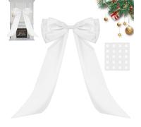 Dtaigou Grand nœud pour cime d'arbre de Noël, 240 cm, avec Longues banderoles, Grandes décorations de fête, pour décoration de Porte Murale, Manteau de fenêtre