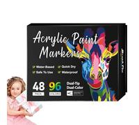 Dtaigou Marqueurs Acryliques pour Peinture, Marqueurs Double Pointe pour Bois, Fournitures Artistiques Résistantes à la Décoloration, Outils de Dessin à Séchage Rapide pour Calligraphie et