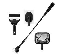Dtaigou Nettoyage Aquarium - Nettoyeur de Bac à Poissons avec Manche Télescopique - Kit Désalgifiant Long Flexible Doux Pour Usage Intérieur Extérieur