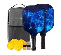 Dtaigou Palette de Pickleball,Set De Pickleball en Fibre De Verre pour 4 - Accessoires Sportifs Légers Ergonomiques pour Hommes Femmes Garçons Filles en Intérieur Extérieur pour Sport Et Exercice À