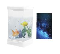 Dtaigou Petit Aquarium pour Poissons - Kit Démarrage Aquarium Compact avec Éclairage Intégré Et Filtration | Décoration d'Intérieur Design pour Salon, Bureau, Étude Et Appartement