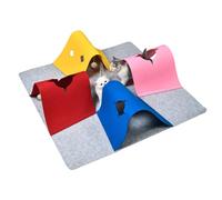 Dtaigou Tapis D'Activité pour Chat - 4-en-1 Tunnel Tapis De Jeu pour Chaton - À Tunnels Portable pour Animal avec Trou - pour Enrichissement Réduction De L'Ennui Intérieur Extérieur Chambre