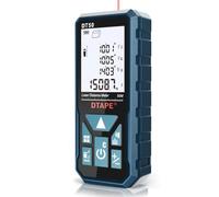 DTAPE Télémètre Laser numérique 50M, Outil de Mesure Laser Haute Précision Amélioré, Ruban à Mesurer électronique, écran LCD rétroéclairé de 2'', Mesure de Surface/Volume/Indirecte, in/Ft/Ft+in/M