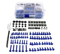 DTASMBD Carénage Moto Écrous Vis Clips Kit De Fixations De Carénage pour Moto pour Suzuki GSX-R 600 750 GSXR 2006-2012, Vis, Écrous Et Boulons De Pare-Brise en Aluminium Visserie(Bleu)