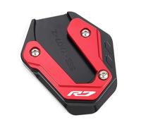 DTASMBD Plaque Support Béquille Coussinet De Béquille De Moto pour Yamaha R7 YZF-R7 YZFR7 YZF R7 2021 - 2024, Plaque De Support Latérale, Plaque De Support Latérale Plaque Agrandir Pad(Rouge)