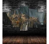 DTASSVEW Impression Sur Toile Intissee 5 Parties - Le Seigneur Des Anneaux Tableau Tableaux Decoration Murale Photo Image Artistique Photographie Decoration Affiche Décorative - A002