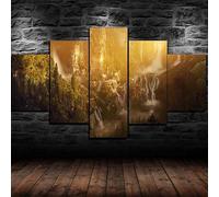 DTASSVEW - Impressions Sur Toile Cadeaux De Noël Mur Art Photo Décor De Chambre 5 Pièces Hd Imprimé Le Seigneur Des Anneaux Toile Modulaire Affiche Avec Cadre Affiche Décorative - A012
