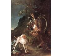 DTAUPREB Kits de peinture par numéros Nature morte avec chien de chasse Chardin Kits de peinture à l'huile bricolage peinture par numéro dessin sur toile Art décor à la maison cadeaux