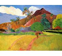 DTAUPREB Peinture à numéros pour Enfants Adultes Débutant Paul Gauguin Montagnes tahitiennes Kits de peinture à l'huile bricolage peinture par numéro dessin sur toile Art Decor cadeaux