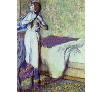 DTAUPREB Peinture par numéros pour adultes enfants Edgar Degas Jeune fille tressant ses cheveux Peinture à l'huile DIY Peinture numérique par numéros Kits sur toile Décoration Cadeau