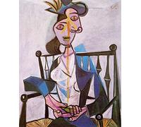 DTAUPREB Peinture par numéros pour adultes Kits de peinture à l'huile de bricolage assis Dora Maar Pablo Picasso Peinture par numéro Dessin sur toile Art Décor Cadeaux