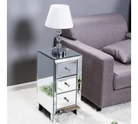 Dtboom Miroir Table de nuit Table de nuit Vintage Commode à tiroirs Commode de rangement Armoire Organiseur de chevet pour salon Chambre à coucher