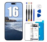 DTD Écran LCD de Rechange pour iPhone 16, écran 6,1" Full HD 3D Touch True Tone Face ID pour iPhone 16 Display Digitizer Kit de réparation