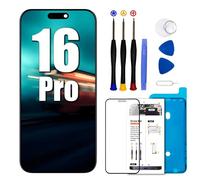 DTD Écran LCD pour Remplacement d'écran iPhone 16 Pro, 6,3" Full HD avec 3D Touch, True Tone et Face ID, kit de réparation pour écran iPhone 16 Pro